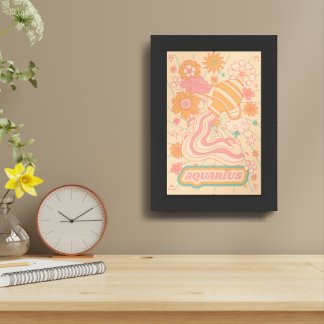 Aquarius Wall Art Celestial Zodiac Pastel Dreams