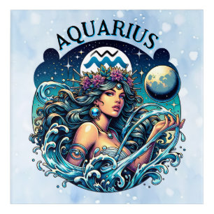 Aquarius Water Bearer Beautiful Woman Astrology Acrylic Print