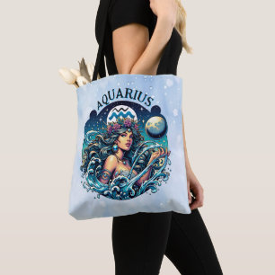 Aquarius Water Bearer Beautiful Woman Astrology Tote Bag