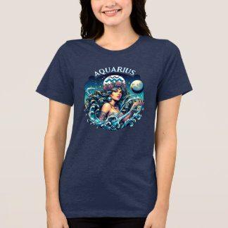 Aquarius Water Bearer Beautiful Woman Astrology Tri-Blend Shirt