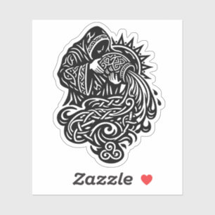 Aquarius Water‑Bearer — Celtic Knotwork Zodiac Sticker