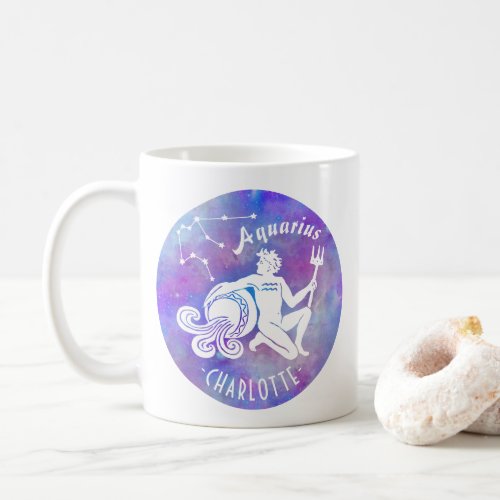 Aquarius Water Bearer Constellation Stars Birthday Coffee Mug
