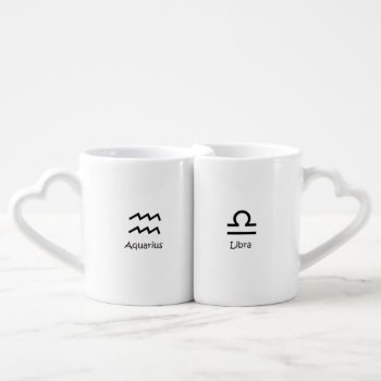 Aquarius Water-bearer & Libra Zodiacs Astrology Coffee Mug Set by FanciesCreations at Zazzle