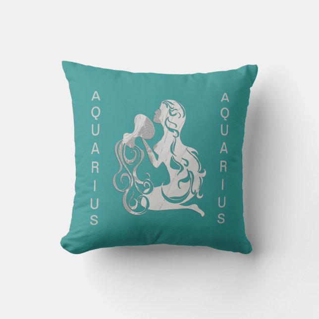 Aquarius Water Bearer Zodiac American jo Pillow (Front)