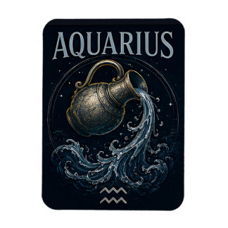 Aquarius Water Bearer Zodiac Astrology Symbol Magnet