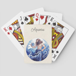 Aquarius Water Bearer Zodiac  Poker Cards