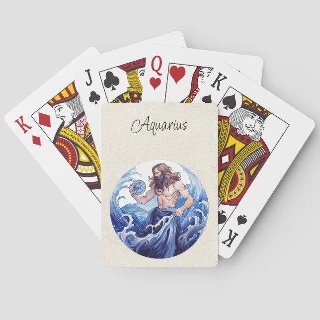 Aquarius Water Bearer Zodiac  Poker Cards (Back)