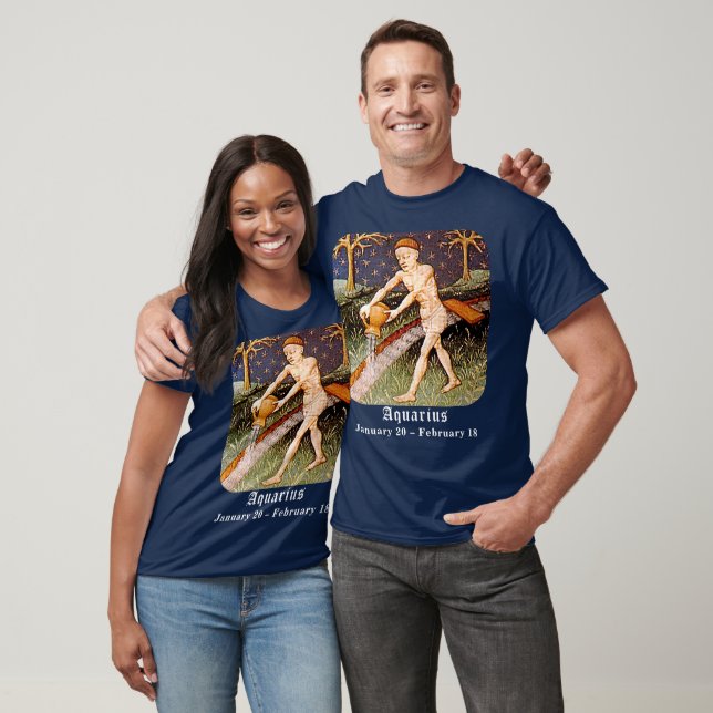 Aquarius Water Bearer Zodiac Sign Birthday Party T-Shirt (Unisex)