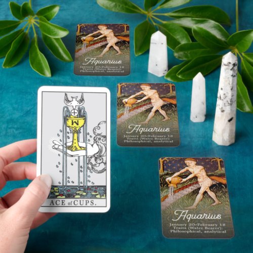 Aquarius Water Bearer Zodiac Sign Fortune Telling Tarot Cards