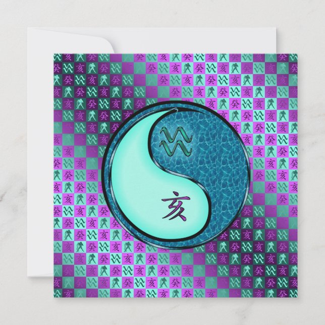 Aquarius & Water Boar Card (Front)