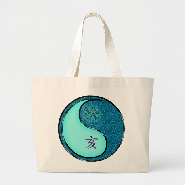Aquarius & Water Boar Large Tote Bag (Front)