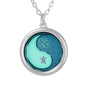 Aquarius & Water Boar Silver Plated Necklace