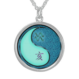 Aquarius & Water Boar Sterling Silver Necklace