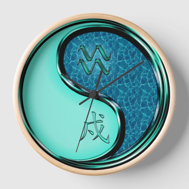 Aquarius & Water Dog Clock (Front)