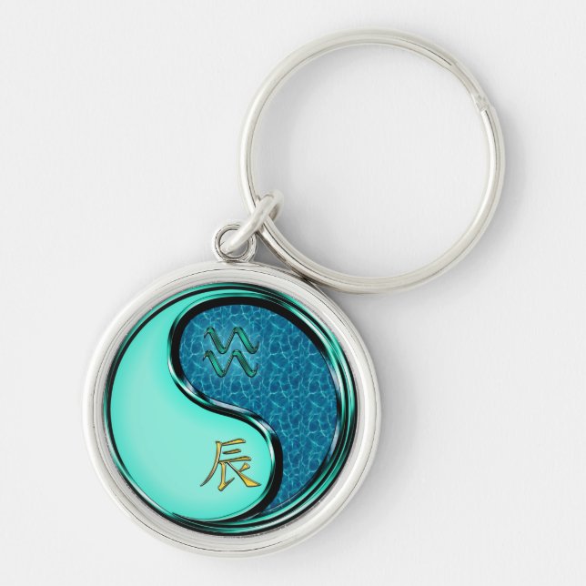 Aquarius & Water Dragon Keychain (Front)