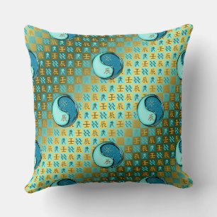 Aquarius & Water Dragon Throw Pillow