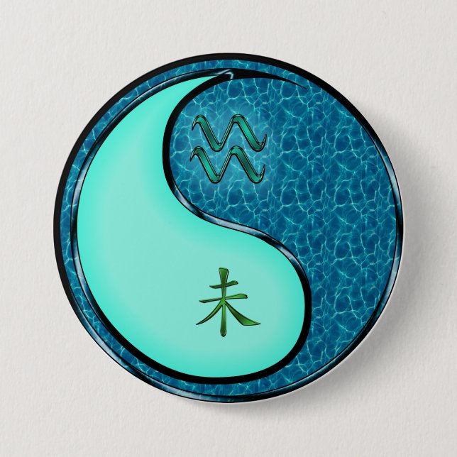 Aquarius & Water Goat Button (Front)