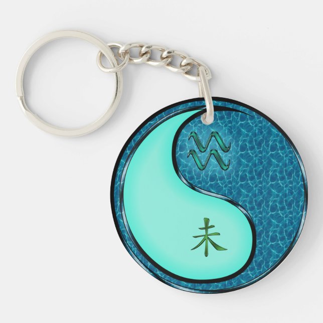 Aquarius & Water Goat Keychain (Front)