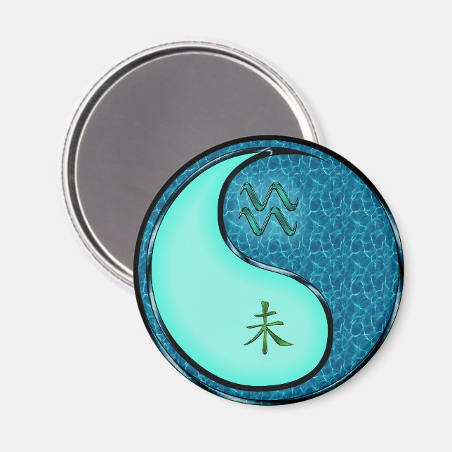 Aquarius & Water Goat Keychain Magnet (Front/Back)