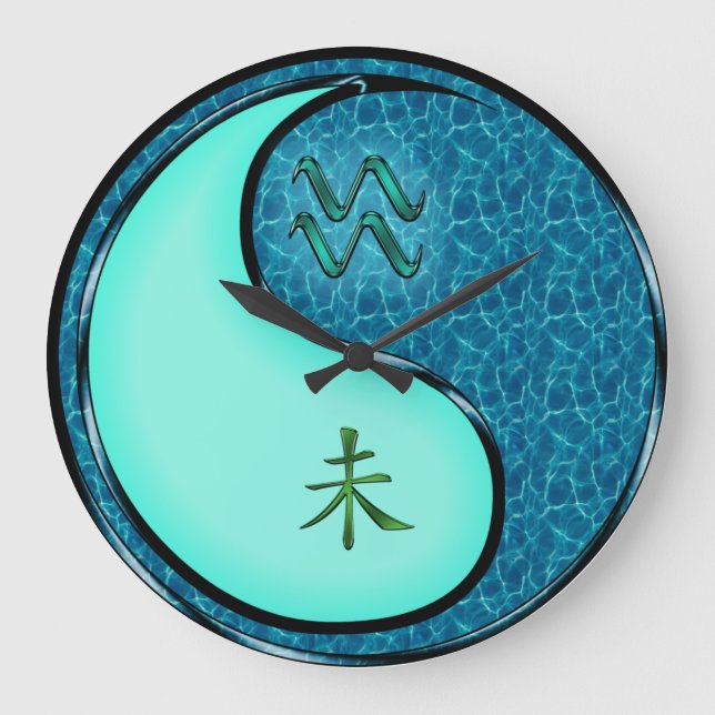 Aquarius & Water Goat Large Clock (Front)