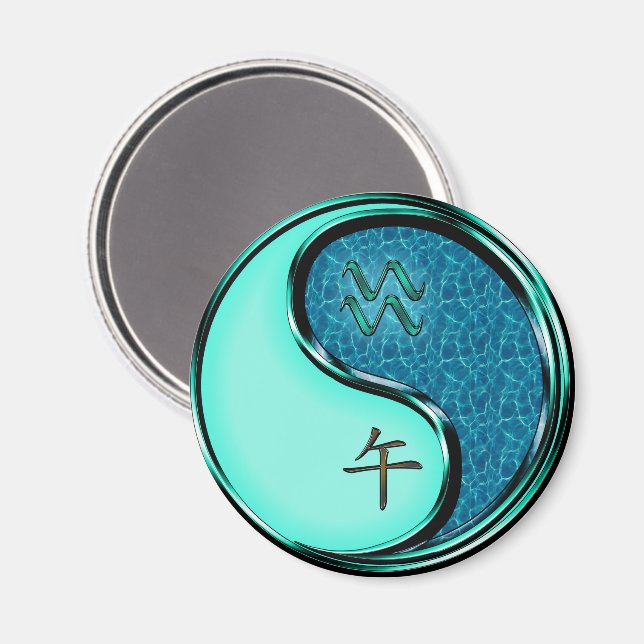 Aquarius & Water Horse Keychain Magnet (Front/Back)