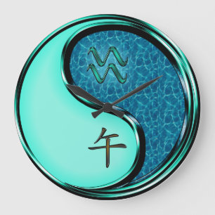 Aquarius & Water Horse Large Clock