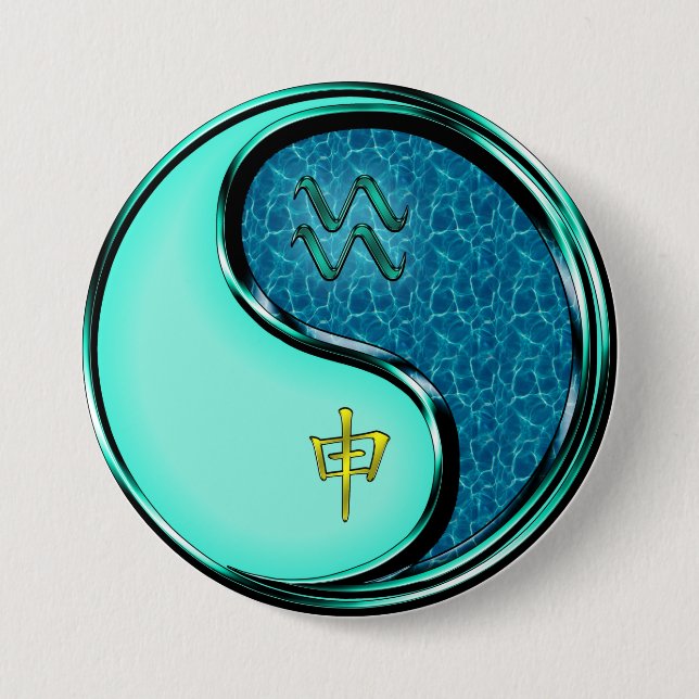 Aquarius & Water Monkey Button (Front)