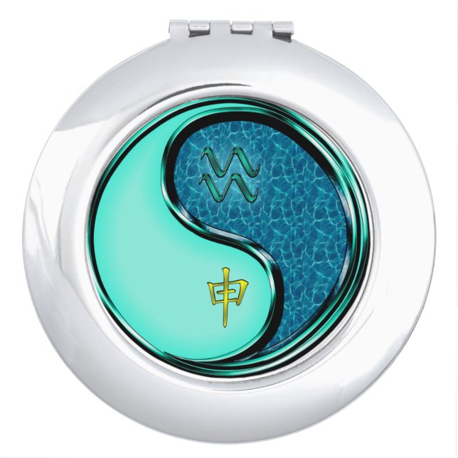 Aquarius & Water Monkey Compact Mirror (Front)