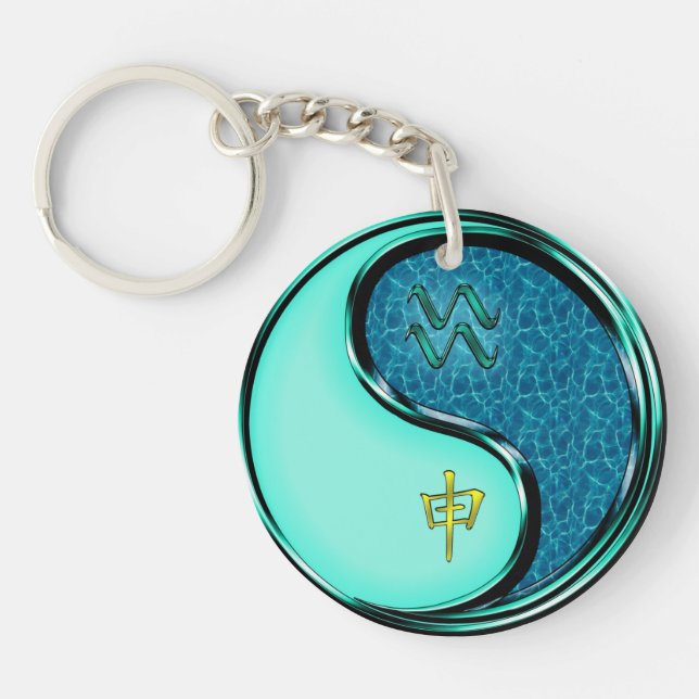 Aquarius & Water Monkey Keychain (Front)