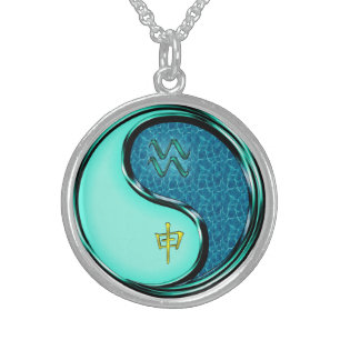 Aquarius & Water Monkey Sterling Silver Necklace