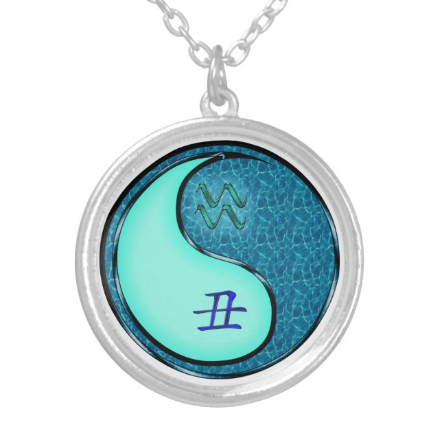 Aquarius & Water Ox Silver Plated Necklace (Front)