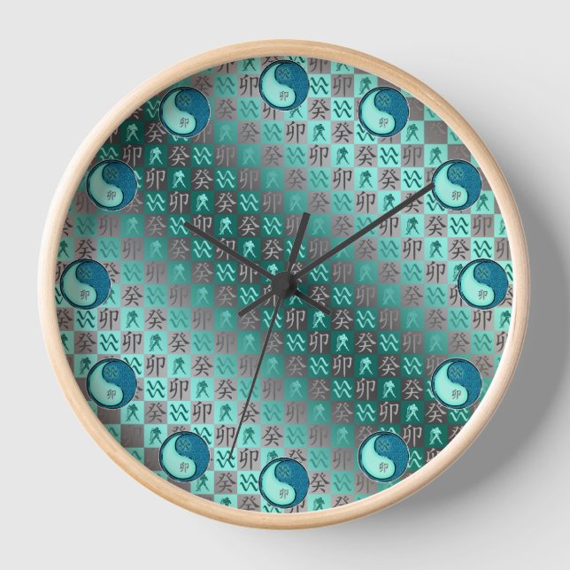 Aquarius & Water Rabbit Clock (Front)