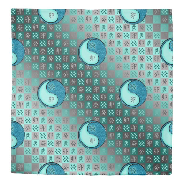 Aquarius & Water Rabbit Duvet Cover (Back)