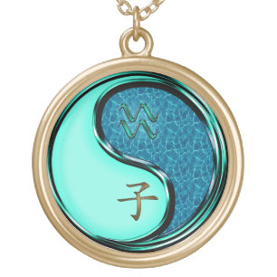Aquarius & Water Rat Gold Plated Necklace