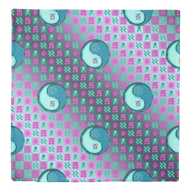 Aquarius & Water Rooster Duvet Cover (Front)