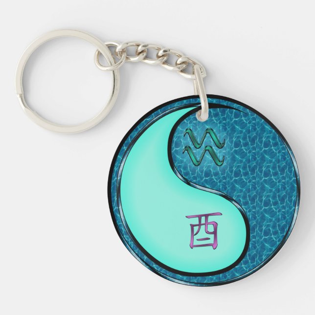 Aquarius & Water Rooster Keychain (Front)