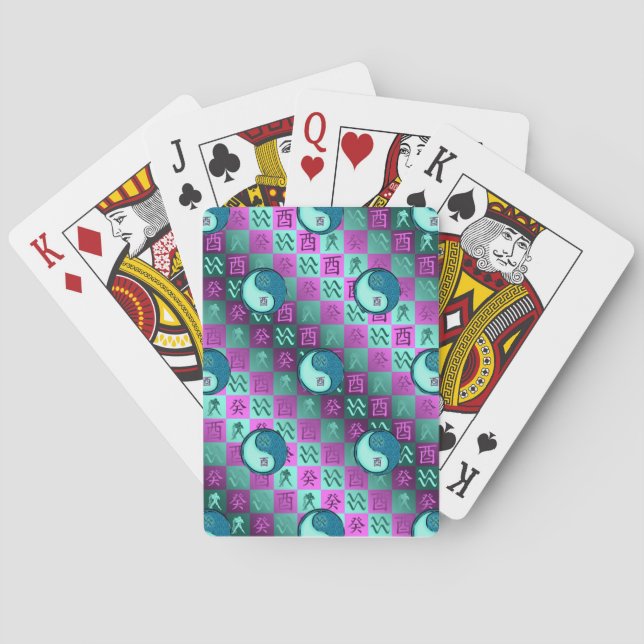 Aquarius & Water Rooster Poker Cards (Back)