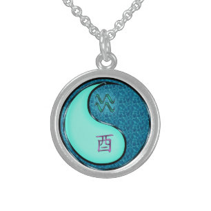 Aquarius & Water Rooster Sterling Silver Necklace