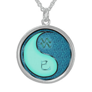 Aquarius & Water Snake Sterling Silver Necklace