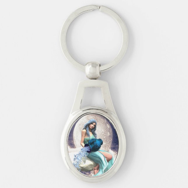 Aquarius – Woman Pouring Water From a Jug Keychain (Front)