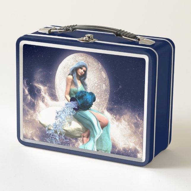 Aquarius – Woman Pouring Water From a Jug Metal Lunch Box (Front)