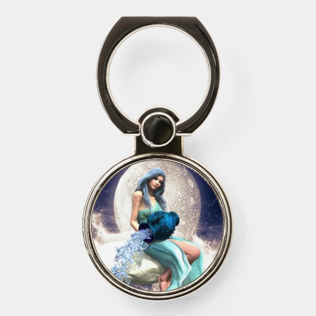 Aquarius – Woman Pouring Water From a Jug Phone Ring Stand (Front)