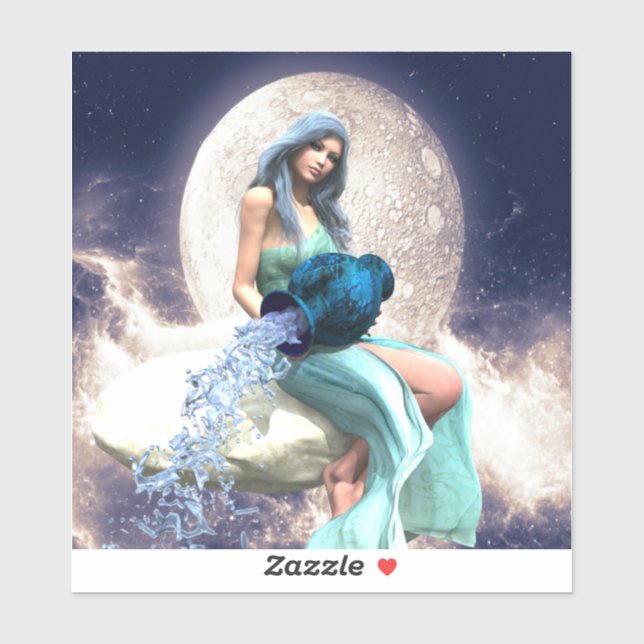 Aquarius – Woman Pouring Water From a Jug Sticker (Sheet)