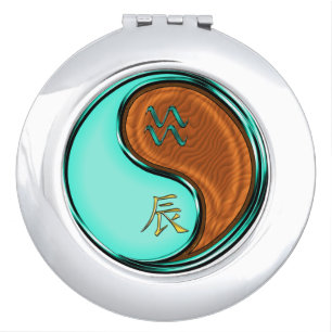 Aquarius & Wood Dragon Compact Mirror