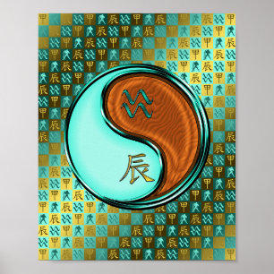 Aquarius & Wood Dragon Poster