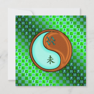 Aquarius & Wood Goat Card