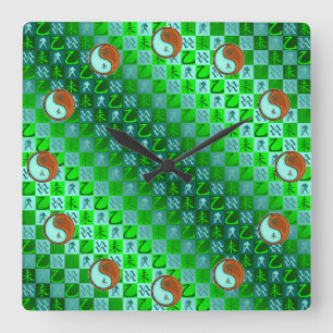 Aquarius & Wood Goat Square Wall Clock