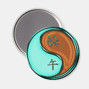 Aquarius & Wood Horse Magnet