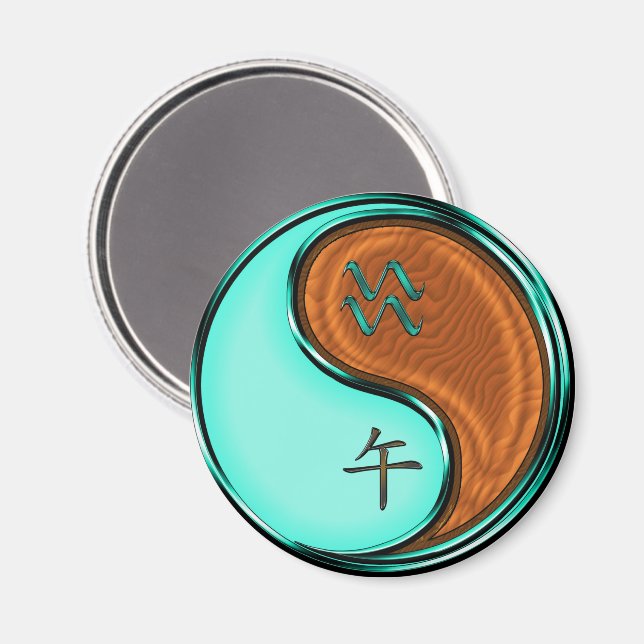 Aquarius & Wood Horse Magnet (Front/Back)