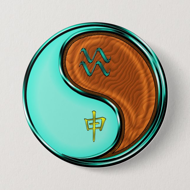 Aquarius & Wood Monkey Button (Front)